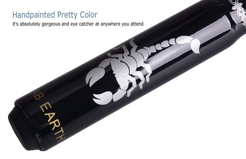 AB Earth Ergonomic Design 13mm Tip 58" Maple Pool Cue Stick Kit with Hard Case (Black, 20oz) - Image 3